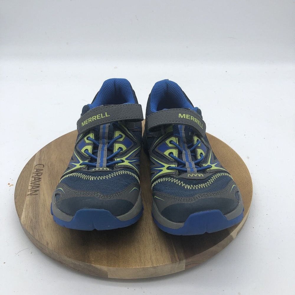 Merrell Carpa Bolt Hiking Shoes Boys Blue Green 1.5 Sneakers Outdoor Hiking - Picture 2 of 9
